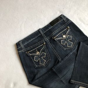 Dark Wash Cross Bootcut Jeans
